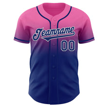 Charger l'image dans la galerie, Custom Pink Royal-White Authentic Fade Fashion Baseball Jersey