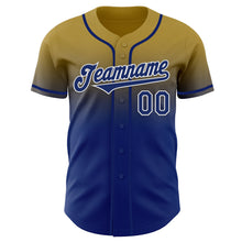 Charger l'image dans la galerie, Custom Old Gold Royal-White Authentic Fade Fashion Baseball Jersey
