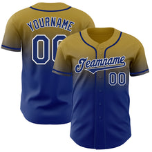 Charger l'image dans la galerie, Custom Old Gold Royal-White Authentic Fade Fashion Baseball Jersey