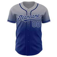 Charger l'image dans la galerie, Custom Gray Royal-White Authentic Fade Fashion Baseball Jersey