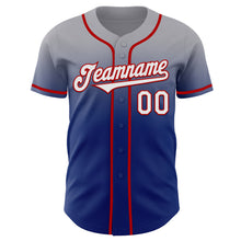 Charger l'image dans la galerie, Custom Gray White Royal-Red Authentic Fade Fashion Baseball Jersey