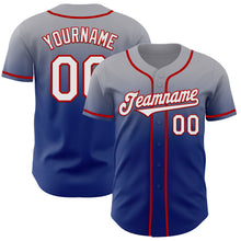Charger l'image dans la galerie, Custom Gray White Royal-Red Authentic Fade Fashion Baseball Jersey