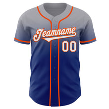 Charger l'image dans la galerie, Custom Gray White Royal-Orange Authentic Fade Fashion Baseball Jersey