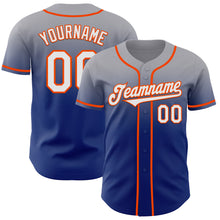 Charger l'image dans la galerie, Custom Gray White Royal-Orange Authentic Fade Fashion Baseball Jersey