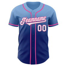 Charger l'image dans la galerie, Custom Light Blue White Royal-Pink Authentic Fade Fashion Baseball Jersey