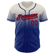 Load image into Gallery viewer, Custom Cream Red-Royal Authentic Fade Fashion Baseball Jersey