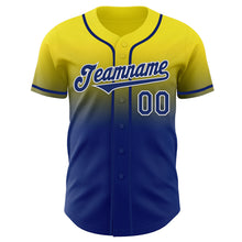 Charger l'image dans la galerie, Custom Light Yellow Royal-White Authentic Fade Fashion Baseball Jersey