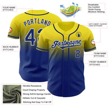 Charger l'image dans la galerie, Custom Light Yellow Royal-White Authentic Fade Fashion Baseball Jersey