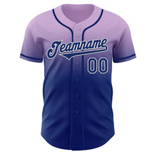 Charger l'image dans la galerie, Custom Light Purple Royal-White Authentic Fade Fashion Baseball Jersey