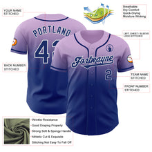 Charger l'image dans la galerie, Custom Light Purple Royal-White Authentic Fade Fashion Baseball Jersey