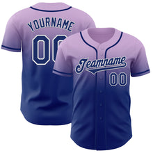 Charger l'image dans la galerie, Custom Light Purple Royal-White Authentic Fade Fashion Baseball Jersey