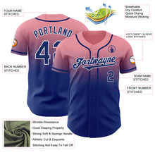 Charger l'image dans la galerie, Custom Medium Pink Royal-White Authentic Fade Fashion Baseball Jersey