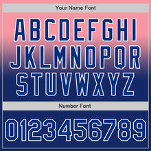 Charger l'image dans la galerie, Custom Medium Pink Royal-White Authentic Fade Fashion Baseball Jersey