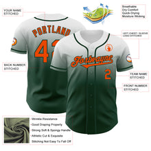 Charger l'image dans la galerie, Custom White Orange-Green Authentic Fade Fashion Baseball Jersey