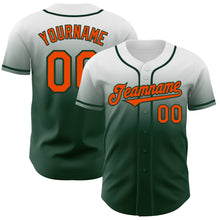 Charger l'image dans la galerie, Custom White Orange-Green Authentic Fade Fashion Baseball Jersey