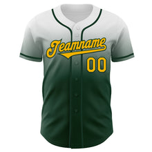 Charger l'image dans la galerie, Custom White Gold-Green Authentic Fade Fashion Baseball Jersey