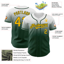 Charger l'image dans la galerie, Custom White Gold-Green Authentic Fade Fashion Baseball Jersey