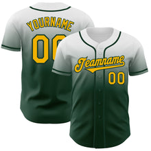 Charger l'image dans la galerie, Custom White Gold-Green Authentic Fade Fashion Baseball Jersey