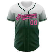 Charger l'image dans la galerie, Custom White Pink-Green Authentic Fade Fashion Baseball Jersey