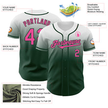 Charger l'image dans la galerie, Custom White Pink-Green Authentic Fade Fashion Baseball Jersey