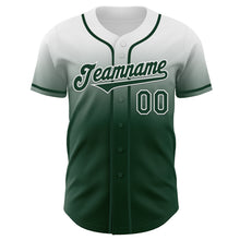 Charger l'image dans la galerie, Custom White Green Authentic Fade Fashion Baseball Jersey