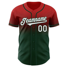 Charger l'image dans la galerie, Custom Red White-Green Authentic Fade Fashion Baseball Jersey