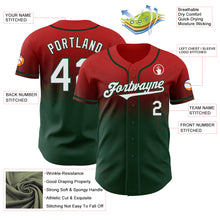 Charger l'image dans la galerie, Custom Red White-Green Authentic Fade Fashion Baseball Jersey