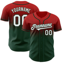 Charger l'image dans la galerie, Custom Red White-Green Authentic Fade Fashion Baseball Jersey