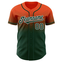 Charger l'image dans la galerie, Custom Orange Green-White Authentic Fade Fashion Baseball Jersey