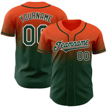 Charger l'image dans la galerie, Custom Orange Green-White Authentic Fade Fashion Baseball Jersey