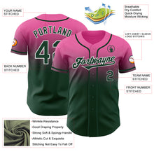Charger l'image dans la galerie, Custom Pink Green-White Authentic Fade Fashion Baseball Jersey