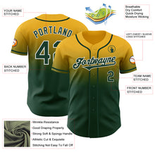 Charger l'image dans la galerie, Custom Gold Green-White Authentic Fade Fashion Baseball Jersey