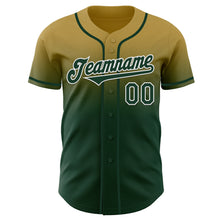 Charger l'image dans la galerie, Custom Old Gold Green-White Authentic Fade Fashion Baseball Jersey
