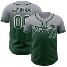Charger l'image dans la galerie, Custom Gray Green-White Authentic Fade Fashion Baseball Jersey