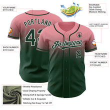Charger l'image dans la galerie, Custom Medium Pink Green-White Authentic Fade Fashion Baseball Jersey