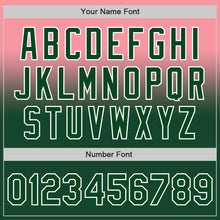 Charger l'image dans la galerie, Custom Medium Pink Green-White Authentic Fade Fashion Baseball Jersey