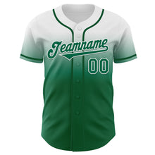 Charger l'image dans la galerie, Custom White Kelly Green Authentic Fade Fashion Baseball Jersey