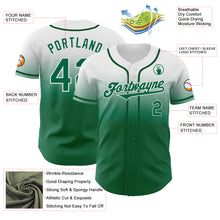 Charger l'image dans la galerie, Custom White Kelly Green Authentic Fade Fashion Baseball Jersey