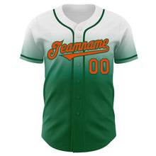 Charger l'image dans la galerie, Custom White Orange-Kelly Green Authentic Fade Fashion Baseball Jersey