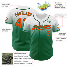 Charger l'image dans la galerie, Custom White Orange-Kelly Green Authentic Fade Fashion Baseball Jersey