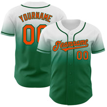 Charger l'image dans la galerie, Custom White Orange-Kelly Green Authentic Fade Fashion Baseball Jersey