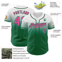 Charger l'image dans la galerie, Custom White Pink-Kelly Green Authentic Fade Fashion Baseball Jersey