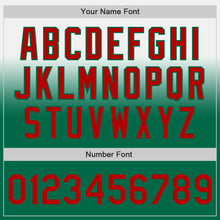 Charger l'image dans la galerie, Custom White Red-Kelly Green Authentic Fade Fashion Baseball Jersey