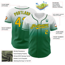 Charger l'image dans la galerie, Custom White Gold-Kelly Green Authentic Fade Fashion Baseball Jersey