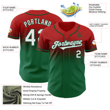 Charger l'image dans la galerie, Custom Red White-Kelly Green Authentic Fade Fashion Baseball Jersey
