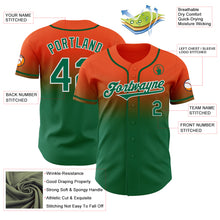 Charger l'image dans la galerie, Custom Orange Kelly Green-White Authentic Fade Fashion Baseball Jersey