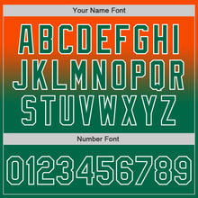 Charger l'image dans la galerie, Custom Orange Kelly Green-White Authentic Fade Fashion Baseball Jersey