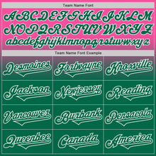 Charger l'image dans la galerie, Custom Pink Kelly Green-White Authentic Fade Fashion Baseball Jersey