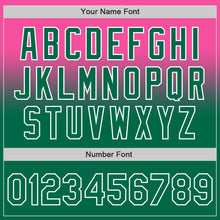 Charger l'image dans la galerie, Custom Pink Kelly Green-White Authentic Fade Fashion Baseball Jersey