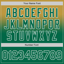 Charger l'image dans la galerie, Custom Old Gold Kelly Green-White Authentic Fade Fashion Baseball Jersey